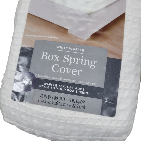 Better Homes & Gardens King Size Box Spring Cover White Waffle Textured NEW - Picture 3 of 4